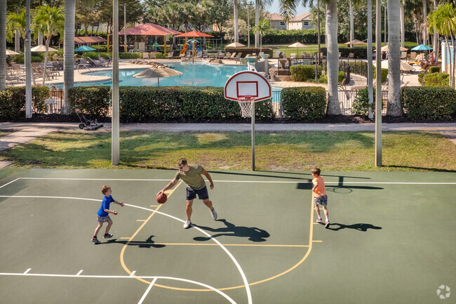 There are several basketball courts in Bella Terra at the clubhouse.