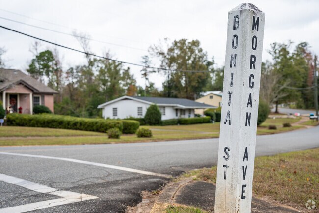 Quant details such as these pylon road signs welcome you to neighborhoods in Chattahoochee.
