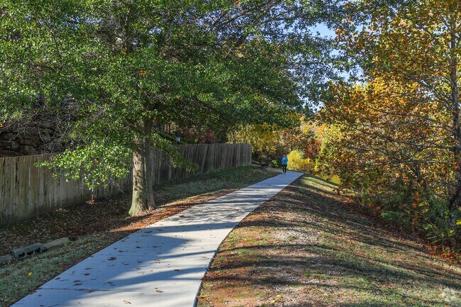 Sidewalks and walking paths give runners lots of space for exercise in Minshall Park.