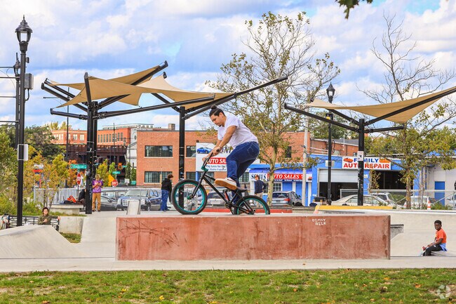 Skaters and bikers have a playground in South Worcester's Crompton Park.