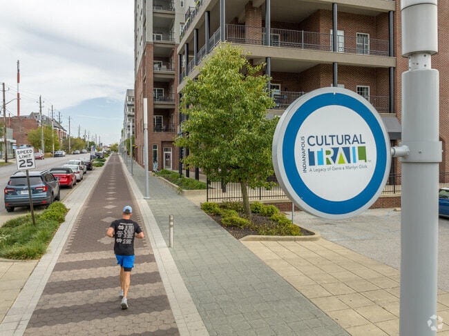 The Indianapolis Cultural Trail runs straight though Fletcher Place.