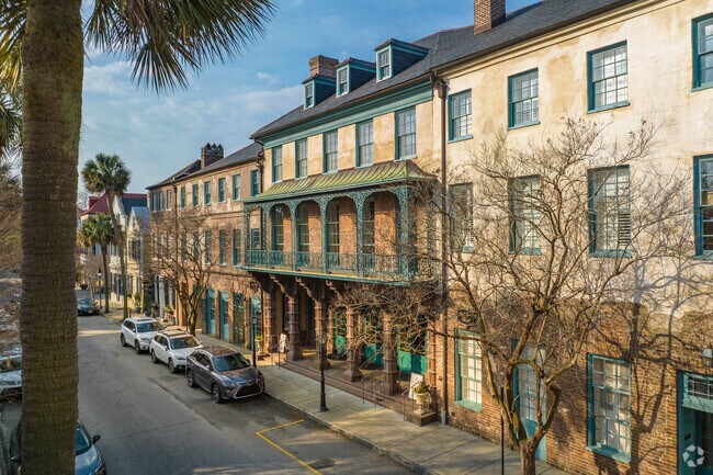 Side shot of the Dock Street Theatre.