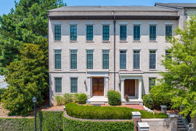 Multi-story brick townhomes are a popular housing option in Ridgedale Park.