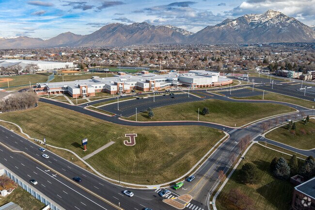 Jordan High School is a sprawling school with gorgeous views of the Wasatch Mountains.