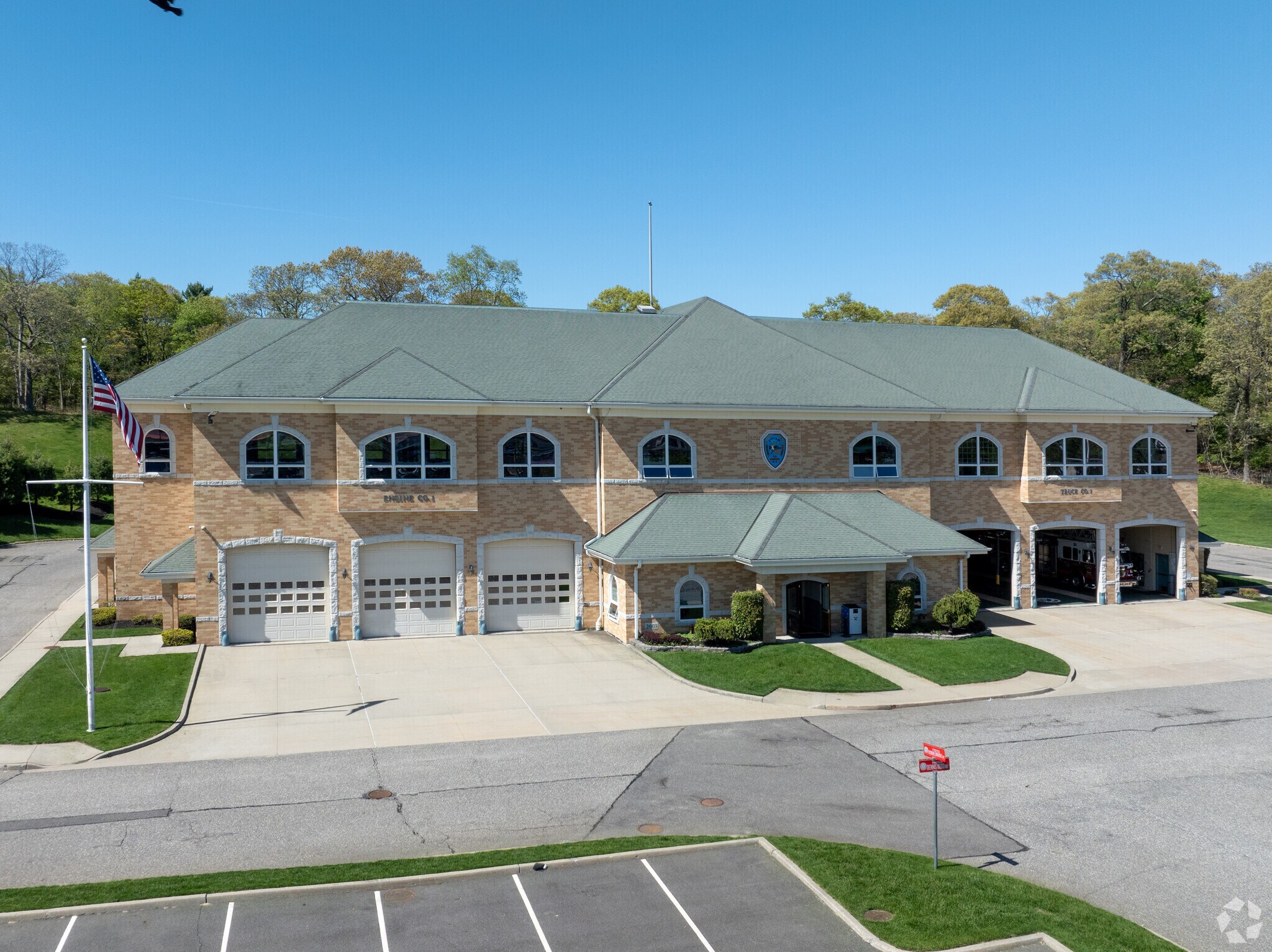The Coram Fire Department headquarters is on Middle Country Road in a beautiful building.