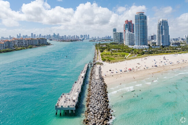 The South Pointe Pier can be found at the end of the boardwalk at South Pointe Park.