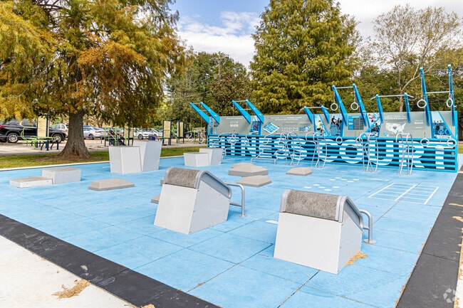 Get pumped at the Fitness Court in Baker, an outdoor gym offering space for strength and cardio training.
