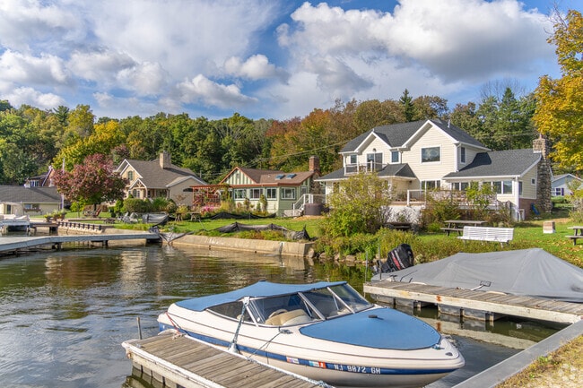 Beautiful lakefront houses surround Lake Mohawk in Sparta.