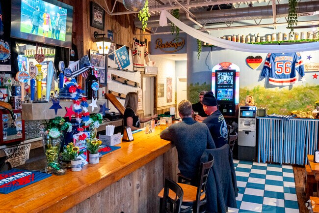 Das Biergarten is a popular spot for those looking to catch the game with a social atmosphere.