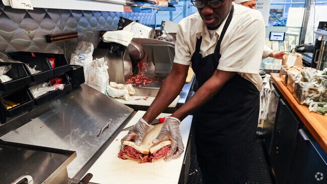 Pastrami sandwiches are the best in the city and Patrami Queen nearby Metropolitan Hill.