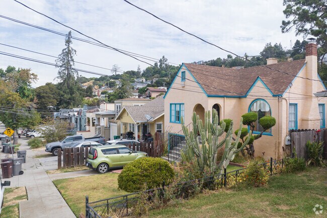 The streets of Toler Heights have a mix of homes, garden sizes, and colors.