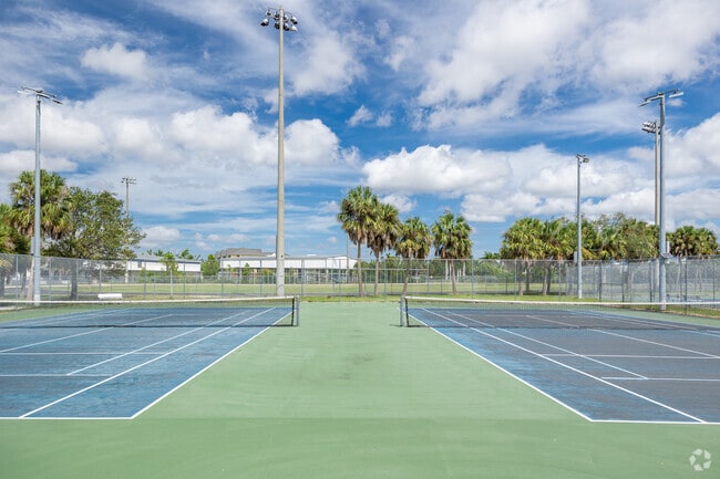 Crown Colony features private and public tennis and pickleball courts.