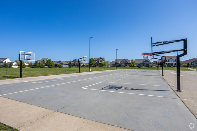 Prairie Trail Elementary offers basketball courts to be used at recess.