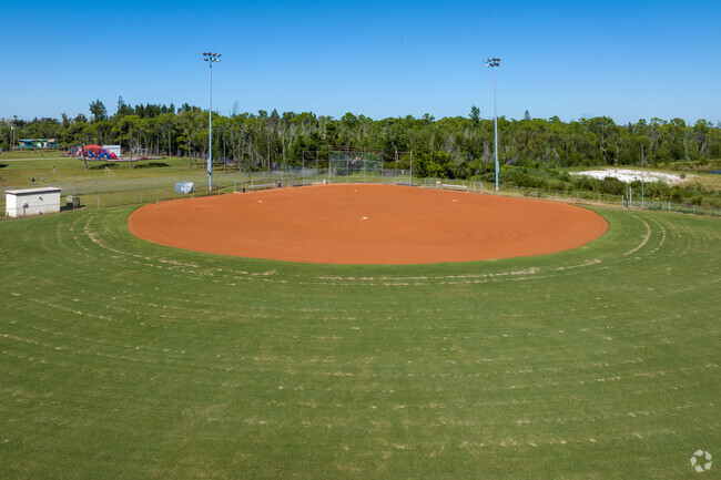 Pine Island Elementary School on Pine Island has a great baseball diamond for students to play.