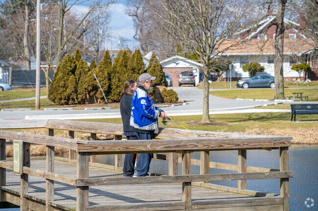 Northside anglers take advantage of the lake at Lakeside Park.