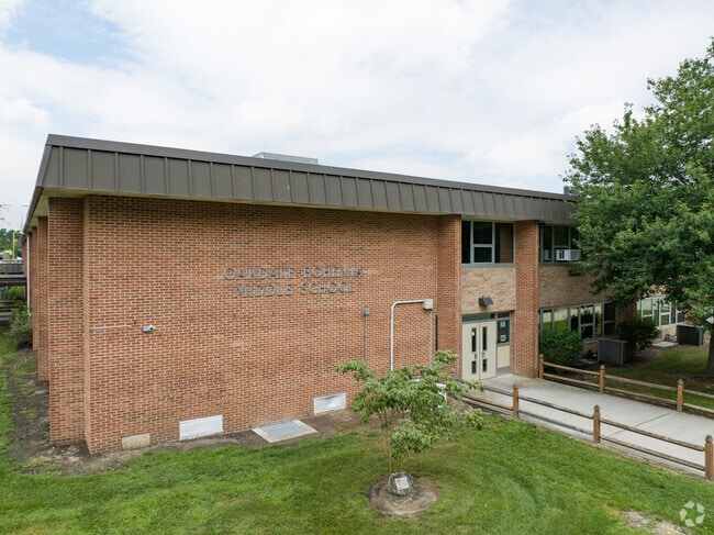 Oakdale Bohemia Middle School main entrance.