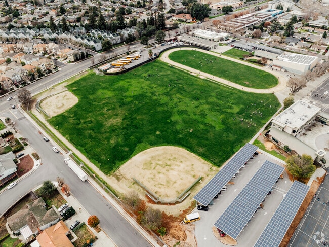 The baseball field of Moreland Middle School in San Jose, California.