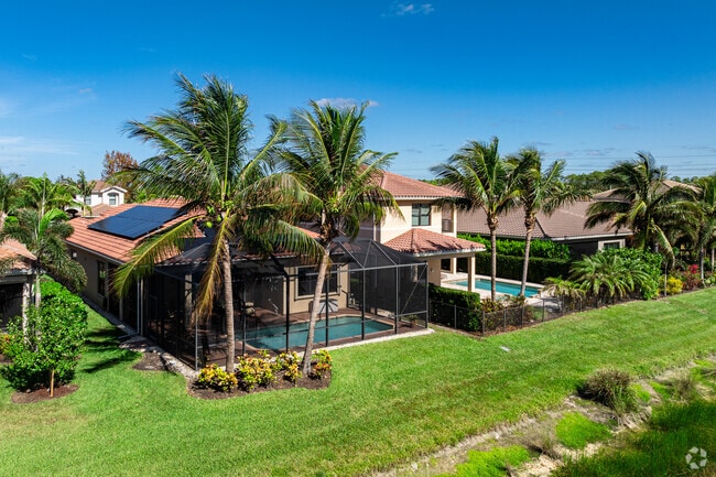 Swimming pools and lanais define the backyard lifestyle in Marbella Isles.