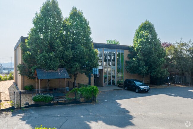 The main entrance to Bridges Middle School is on SW 1st Ave in Portland.