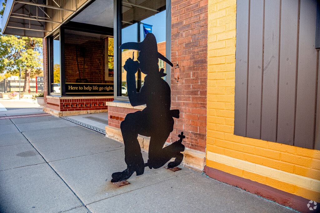 Artwork lines the streets of downtown Ellsworth.