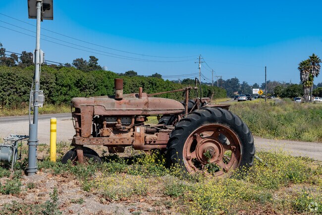 As you approach Peacock Cellars, a tractor sits off to the side of the road.