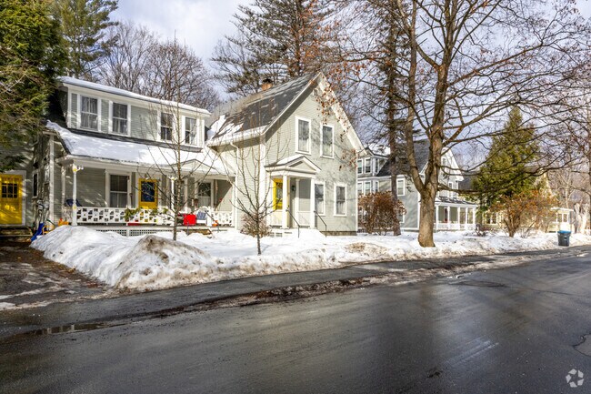 A row of commonly found New Englander styled homes in the neighborhoods of Hanover, NH.
