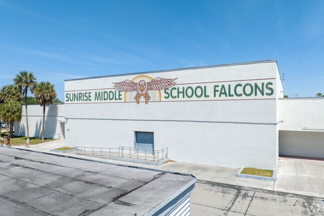 Sunrise Middle School in Coral Ridge is the home of the Falcons.