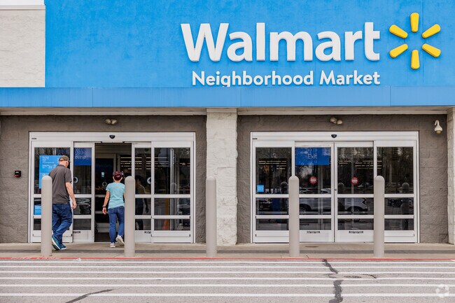 A Walmart Neighborhood Market adds to the shopping convenience just outside Briarbrook.