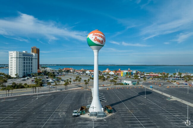 Pensacola Beach water tower is a popular and well known landmark.