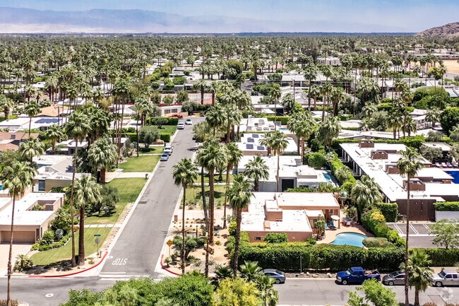 Palm trees line the streets of Deepwell Estates.