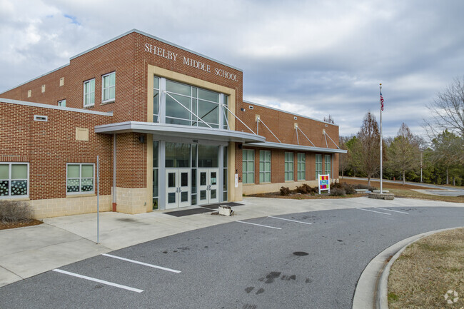Secondary entrance for Shelby Middle School.