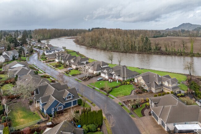 Homes built along the McKenzie River offer beautiful views in Springfield.