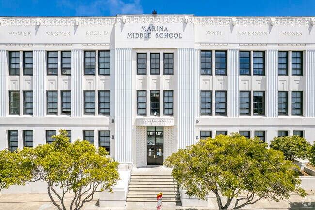 Marina Middle School is housed in a three-story building.