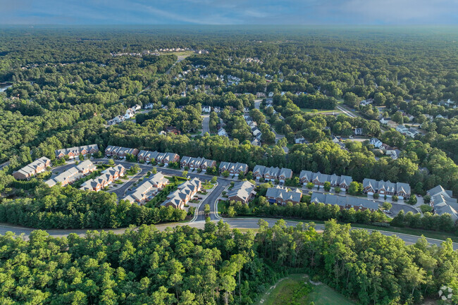 From a bird's eye view, rows of townhomes show where the locals of Wellesley reside.