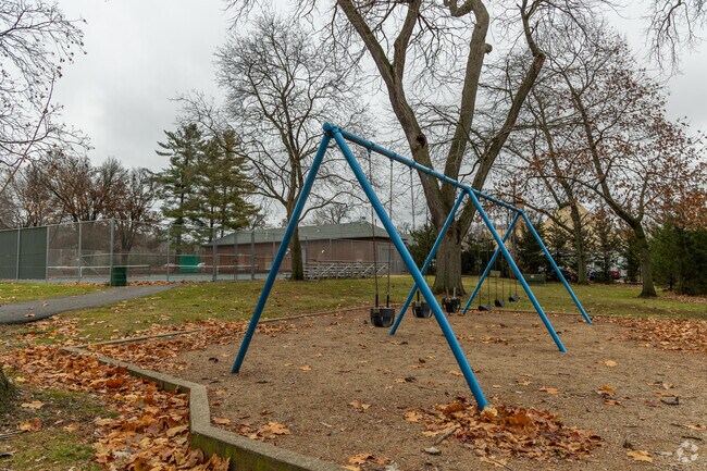 Swings are near the Zoo in West Bluff at a park with many other outdoor activities.