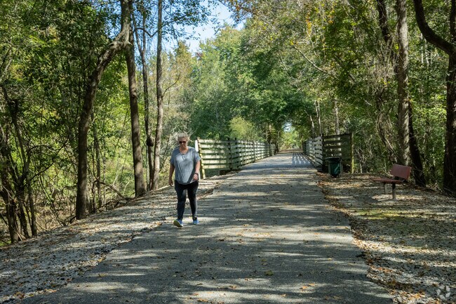 Residents from West Haven enjoy going on morning walks at the Rail Trail Park.