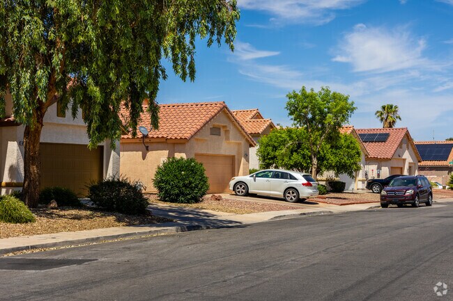 South Valley Ranch homes can be seen showing off their many types of foliage.