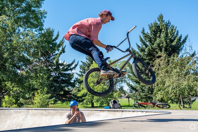 Practice your newest tricks at Kirk Park's skate park.