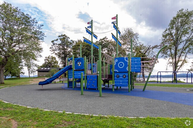 Kids can enjoy a pirate ship playground at George’s Island Park in Montrose.