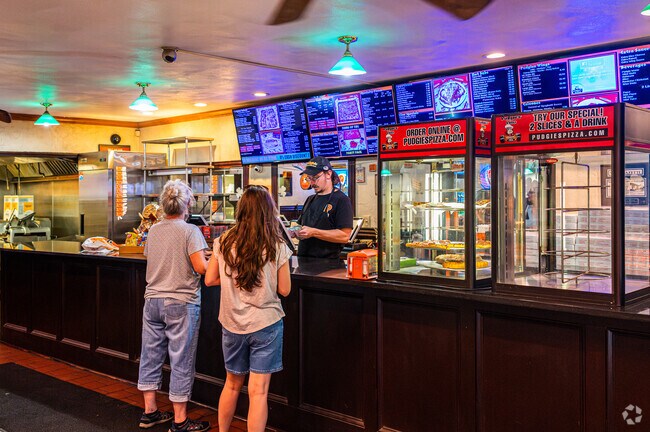 There are many pizza shops in Eastside Binghamton.