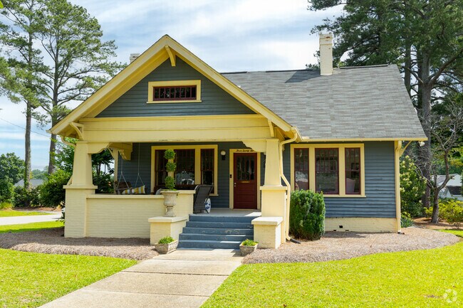 Colorful bungalows line the residential streets of Benson.