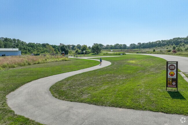 Pine Manor Park offers long walking trails near the playground in Pine Manor.