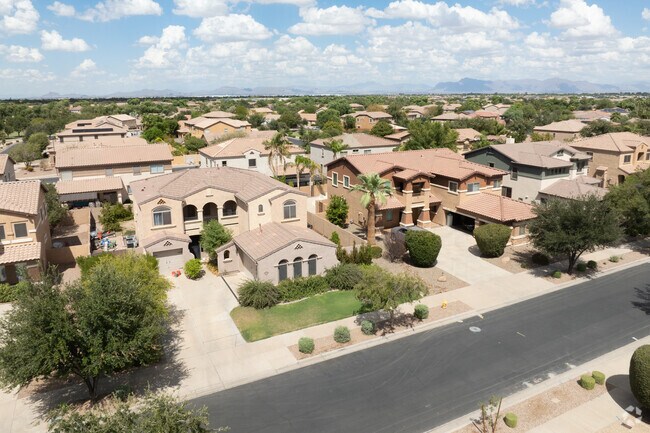 Land plots in Sossaman Estates are large and close together.