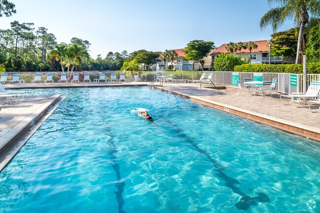 Residents swim laps in the community pool to get exercise.