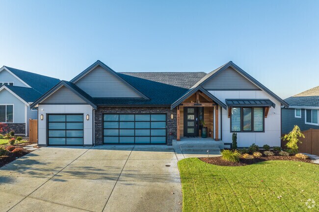 Newly built homes in Bonney Lake go for the more modern aesthetic.