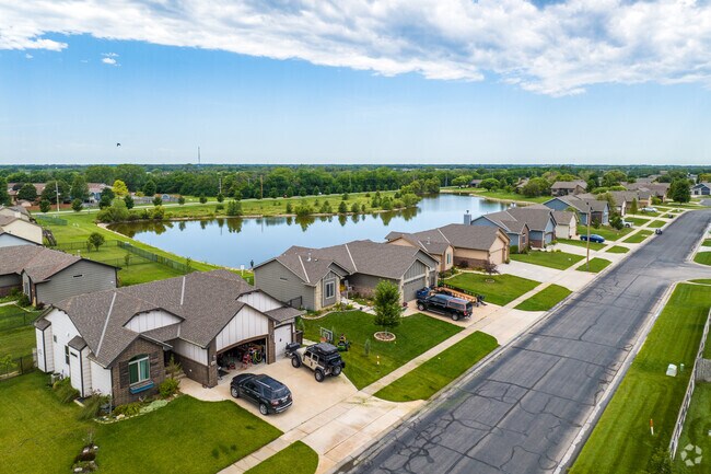A few of the homes throughout Goddard back up to small lakes.