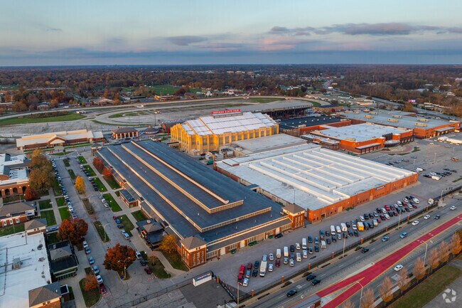 Just north of downtown Indianapolis is the 250 acre Indiana State Fairgrounds.