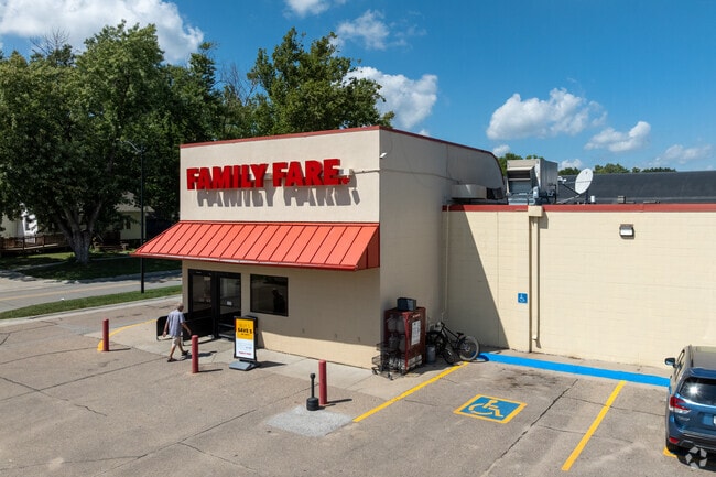 Family Fare Supermarket in Wahoo offers groceries and other essentials downtown.