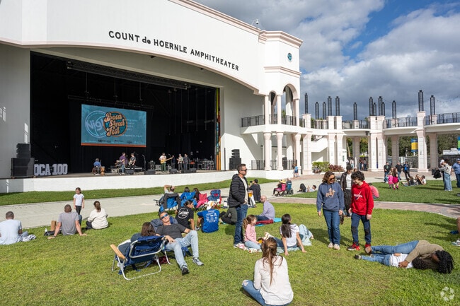 The Mizner Park Amphitheater hosts free concerts just minutes from Boca Raton Square.