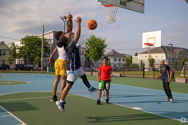 Locals can be found playing basketball at O'neil Park near Mount Vernon.